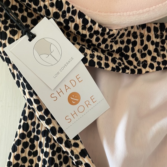 NWT Shade & Shore 36DD leopard animal print swimsuit underwire with cut out - Picture 6 of 7
